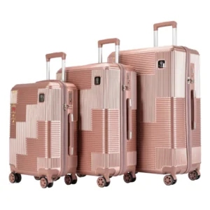 סט 3 מזוודות טרולי YOKOHAMA SET ROSE GOLD